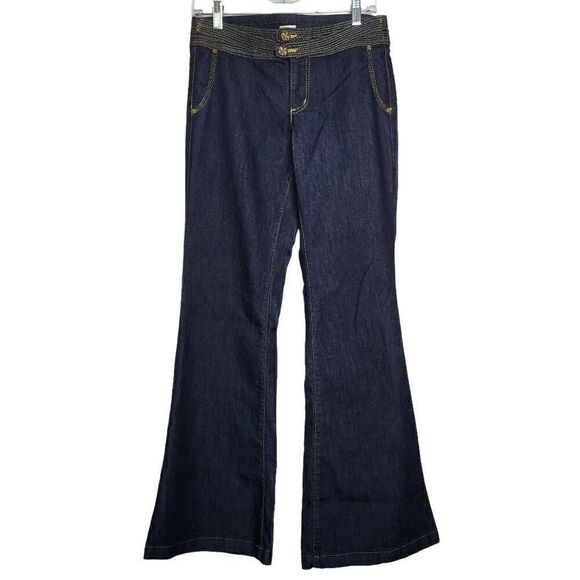 Cache Flare Leg Gold Accents Jeans Size 4 - Picture 1 of 9